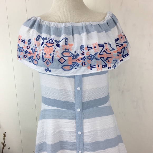 Sugarlips Off-Shoulder Ruffle Striped Summer Dress - Picture 2 of 8